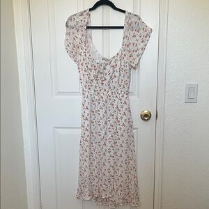Abercrombie & Fitch White Floral Midi Dress